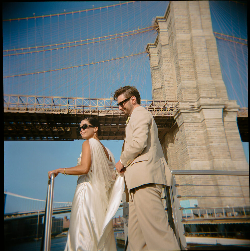 Brooklyn Bridge after a NYC elopement.