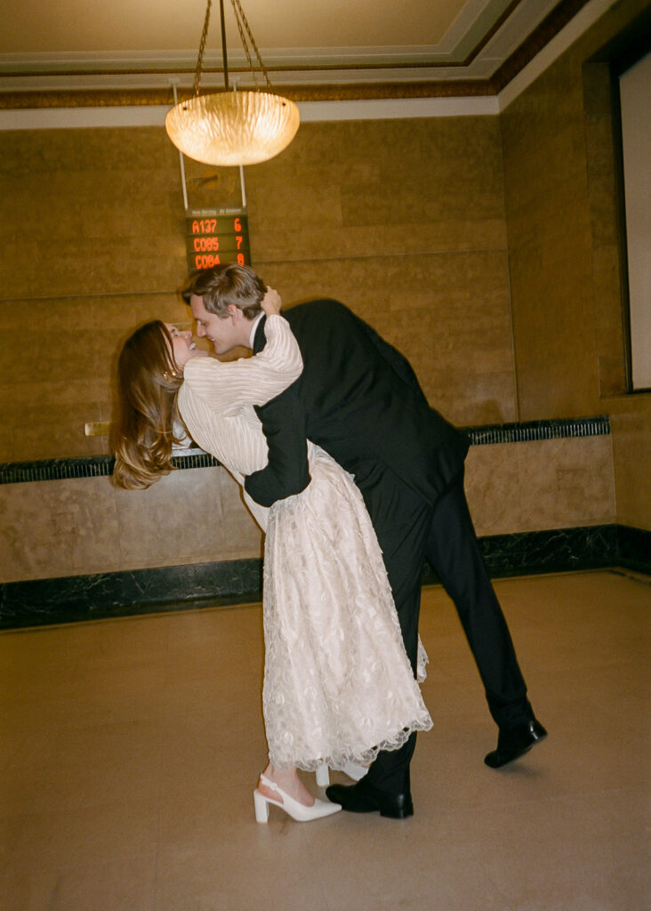 Manhattan Courthouse couples portraits after they just eloped.