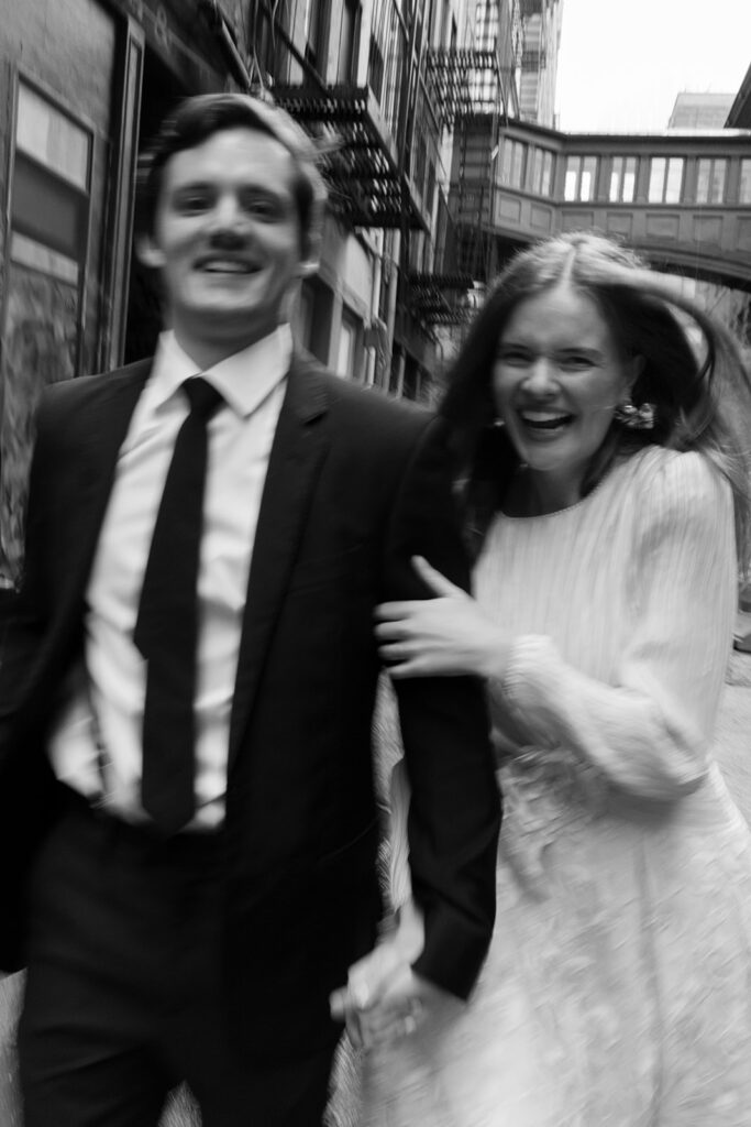 Couples photos in NYC after their elopement at the Manhattan Marriage Bureau.