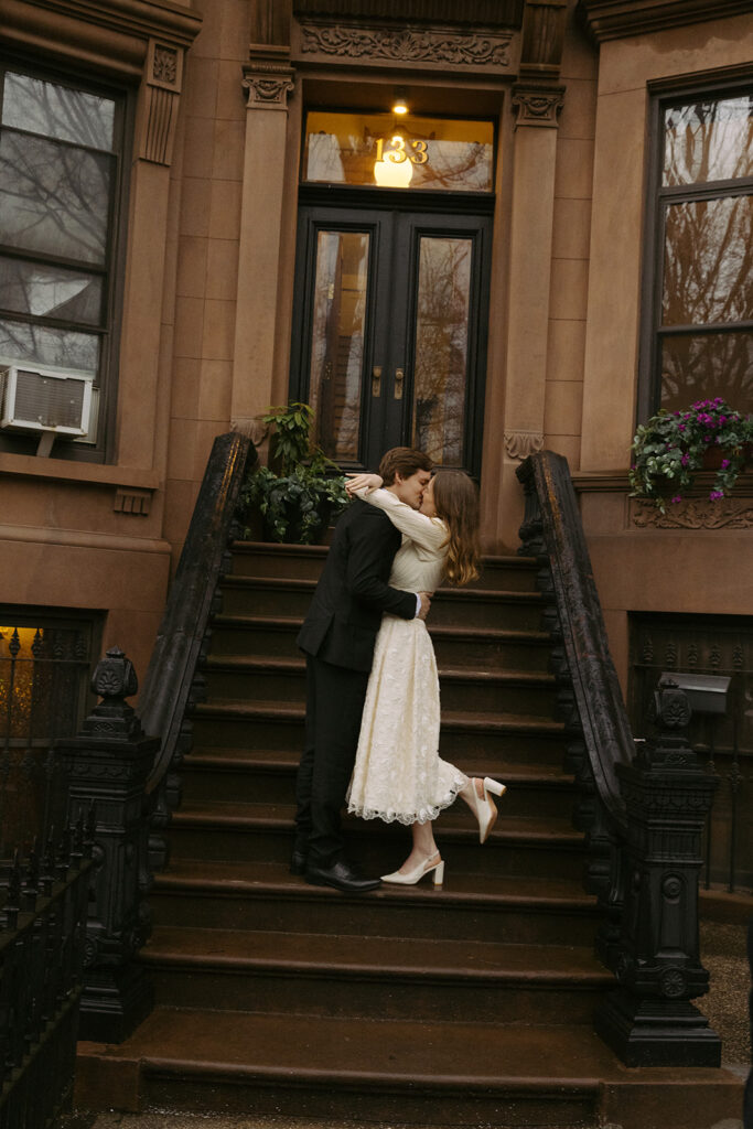 Classic New York City wedding style after eloping at the courthouse.