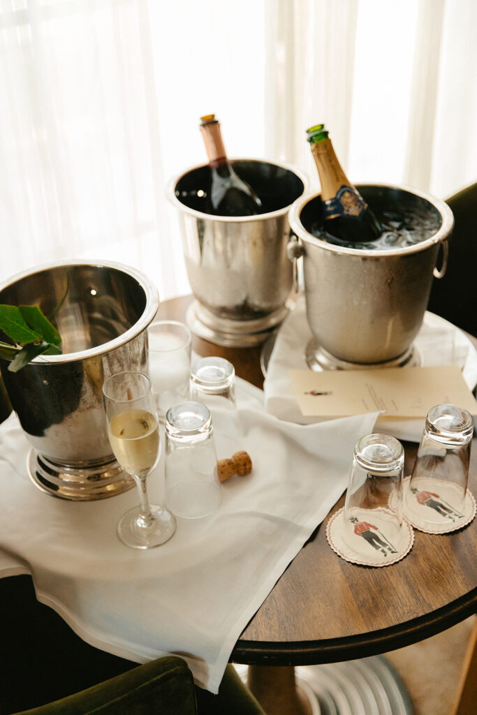 Sarah and Ben woke up in their suite at the Bowery Hotel and spent a slow morning together before getting ready.