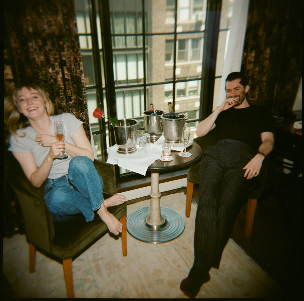 Sarah and Ben woke up in their suite at the Bowery Hotel and spent a slow morning together before getting ready.