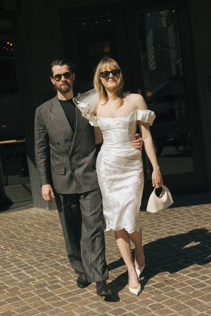 Sarah's vintage upcycled 1985 wedding dress.