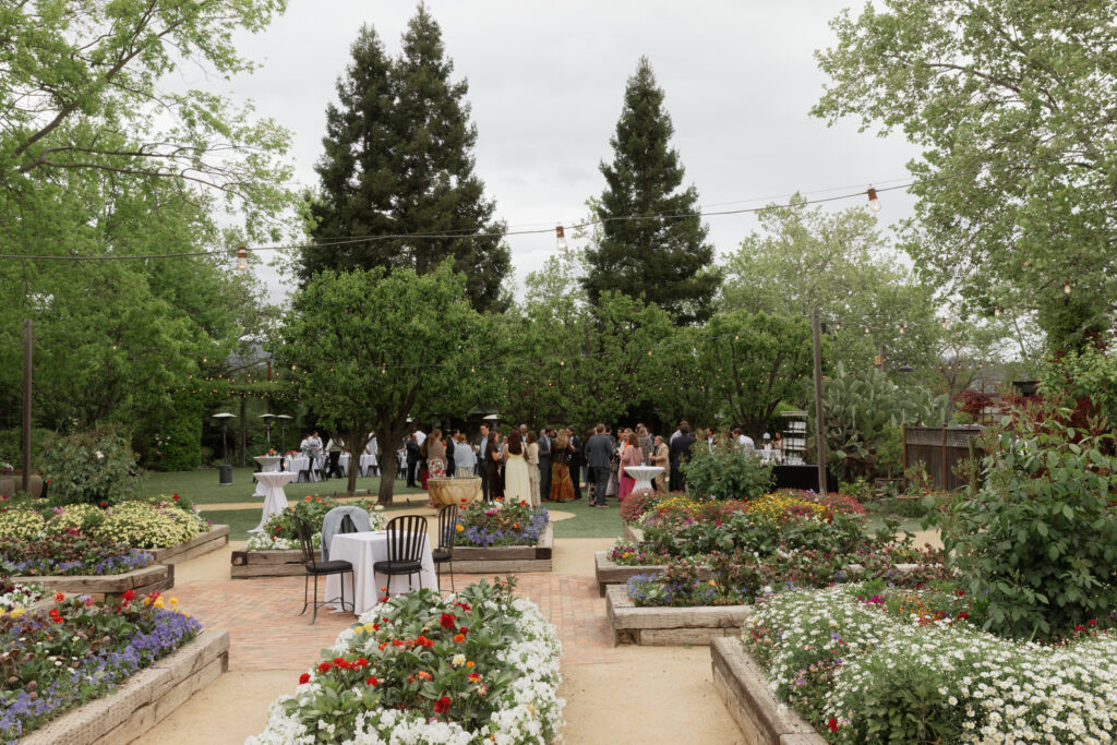 Welcome party decor details with guests before their Indian wedding weekend.