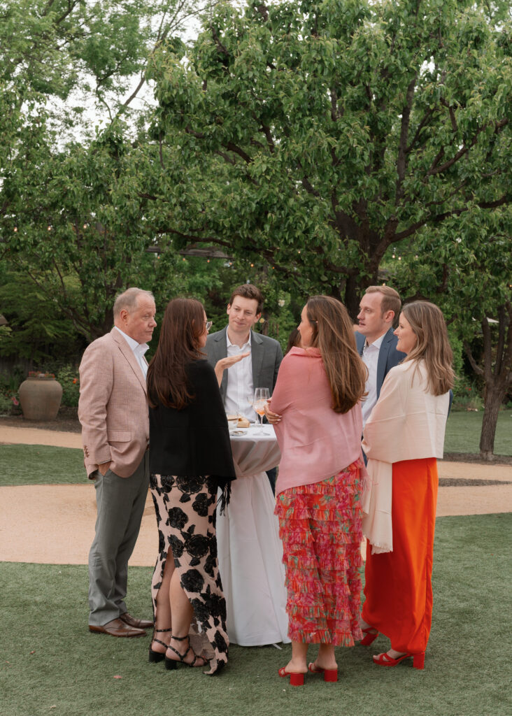 Welcome party guests before the Indian wedding weekend.