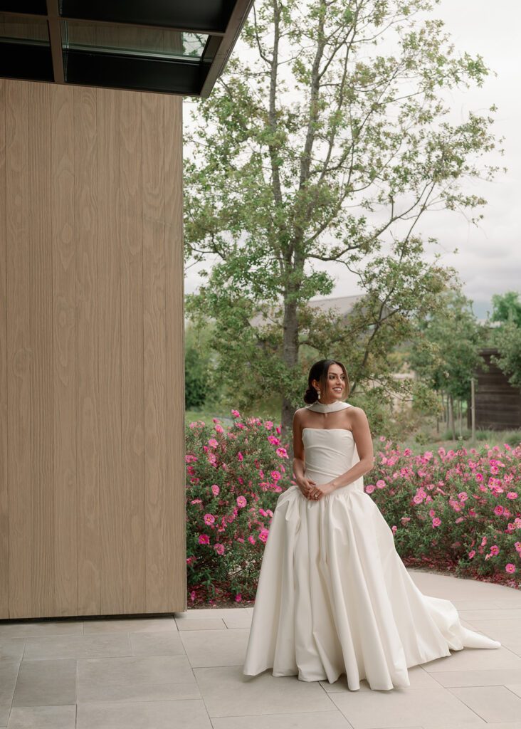 Kismet and Paul's first look before their ceremony on their wedding weekend. 